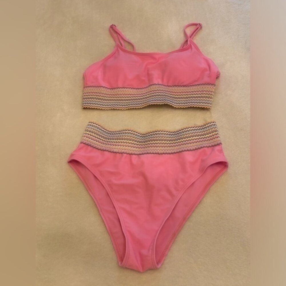 BARBIE PINK WITH MULTI COLOR BAND SZ SMALL